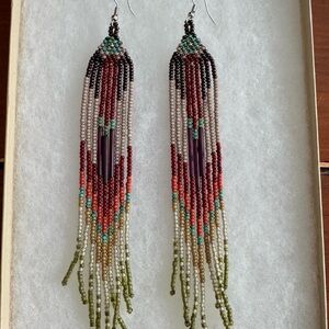 Handcrafted Beaded Shoulder Duster Earrings